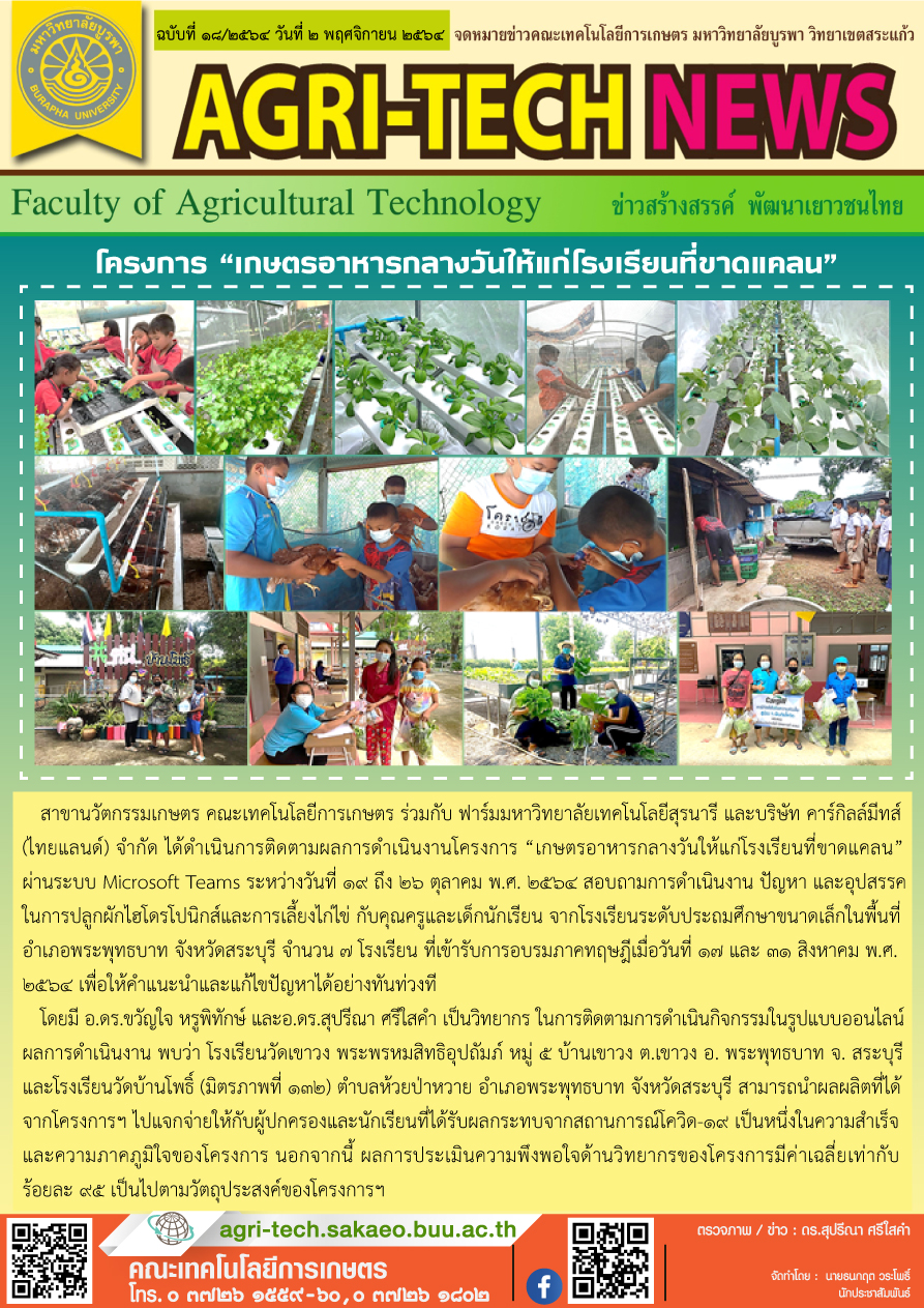 จดหมายข่าว ปี 2564 ฉบับที่ 18