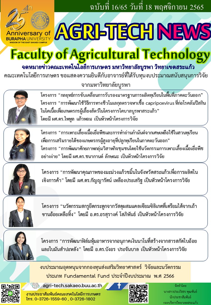 จดหมายข่าว ปี 2565 ฉบับที่ 16