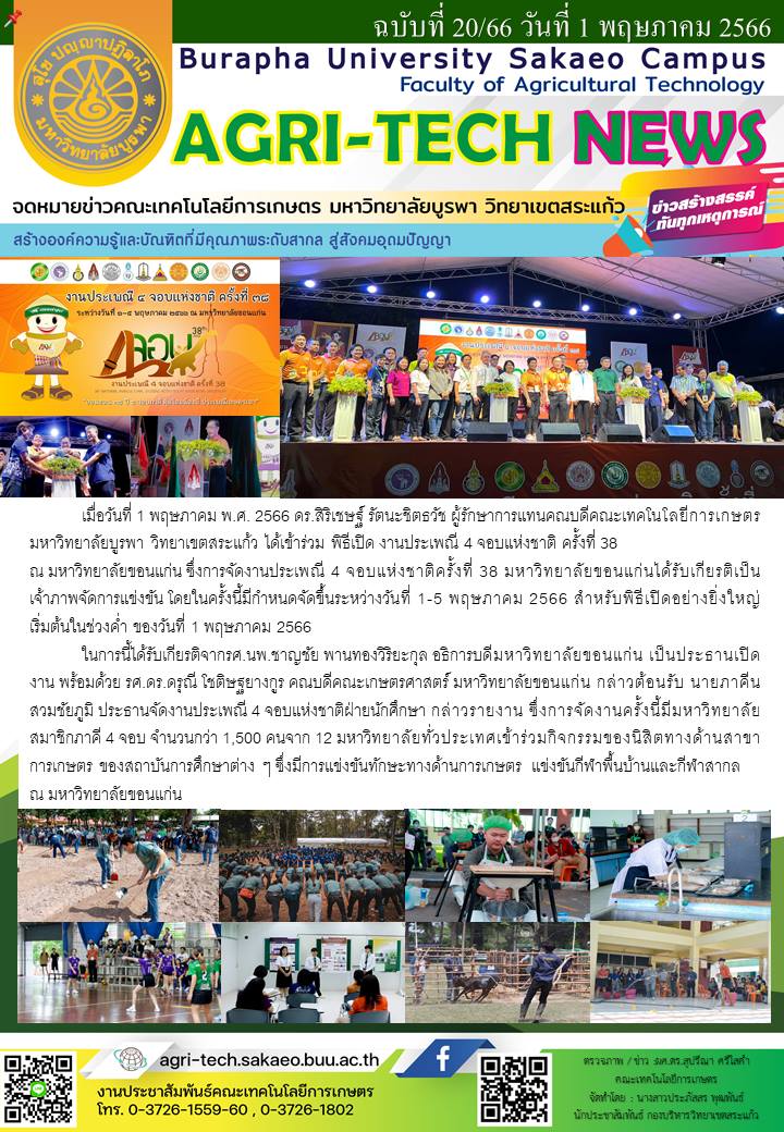 จดหมายข่าว ปี 2566 ฉบับที่ 20