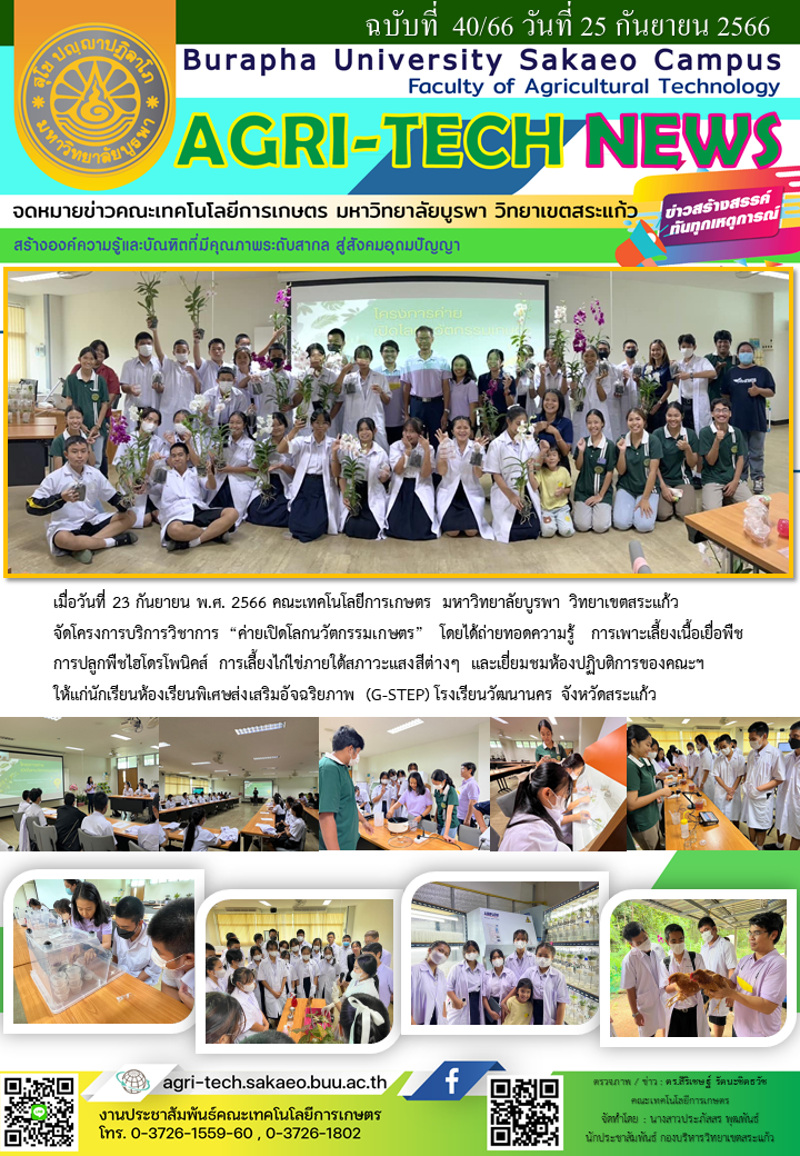 จดหมายข่าว ปี 2566 ฉบับที่ 40