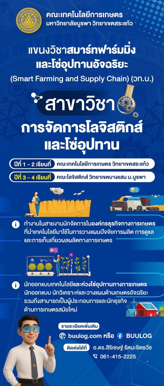แขนงวิชาสมาร์ทฟาร์มมิ่งและโซ่อุปทานอัจฉริยะ
